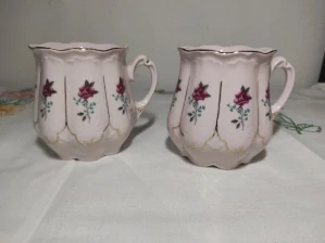 2x hrnky - růžový porcelán