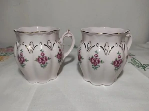 2x hrnky - růžový porcelán
