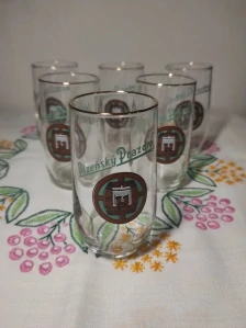 Retro sběratelské skleničky Plzeňský Prazdroj