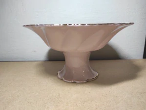 Miska na nožce růžový porcelán