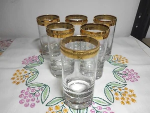 Sklenice se zlacením 6 ks