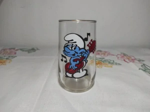 Retro sběratelská sklenička - Šmoula