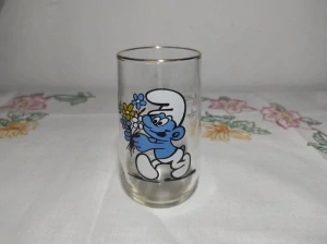 Retro sběratelská sklenička - Šmoula