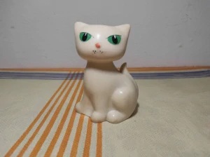 Retro pískací gumová hračka – kočka