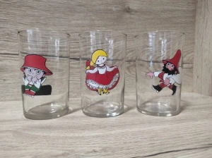 Retro skleničky Manka, Cipísek a Rumcajs – sada 3 ks