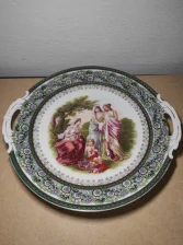 Starožitný porcelánový dekorativní talíř