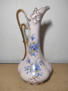 Váza z ružového porcelánu s pomněnkami č.2
