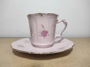 Růžový porcelán - Šálek s podšálkem RGK