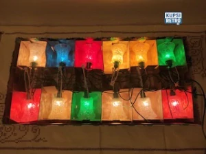 Retro vánoční světýlka zvonečky 