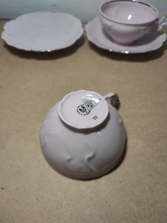 Růžový porcelán H&C – Šálek a podšálek