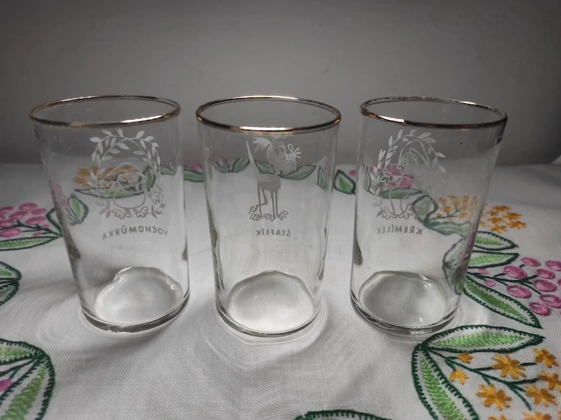 Retro dětské skleničky 3 ks