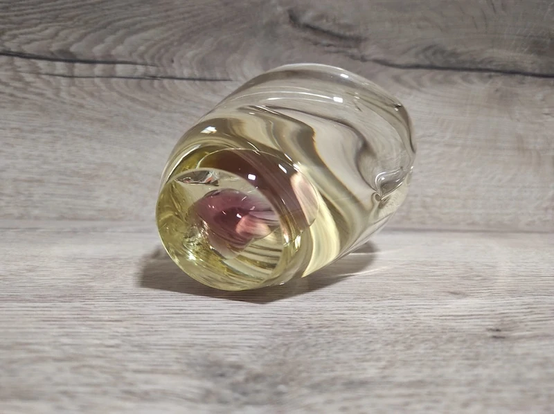 Skleněný košík - hutní sklo 