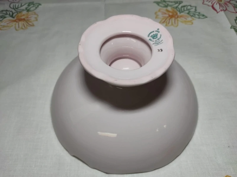 Miska na nožce růžový porcelán 