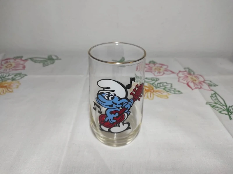 Retro sběratelská sklenička - Šmoula