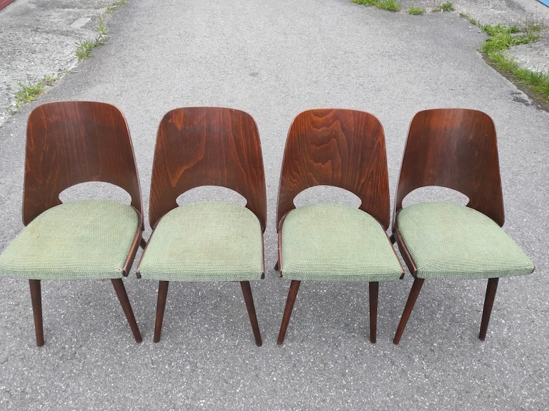 Retro židle TON 514 – 4 ks k renovaci
