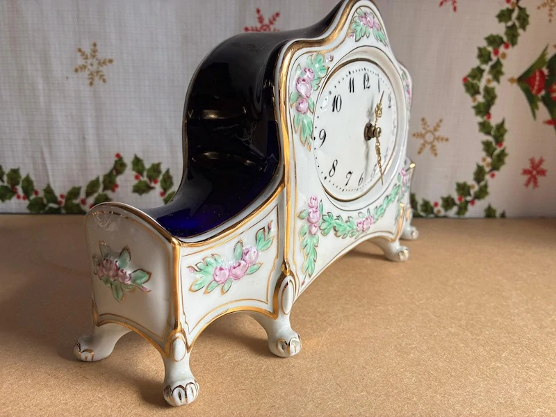 Kobaltové porcelánové hodiny Komtesa – Royal Dux