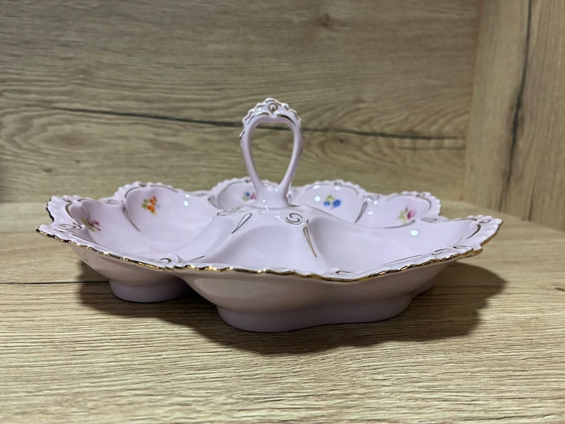 Porcelánová trojdílná miska Kabaret – růžový porcelán Chodov