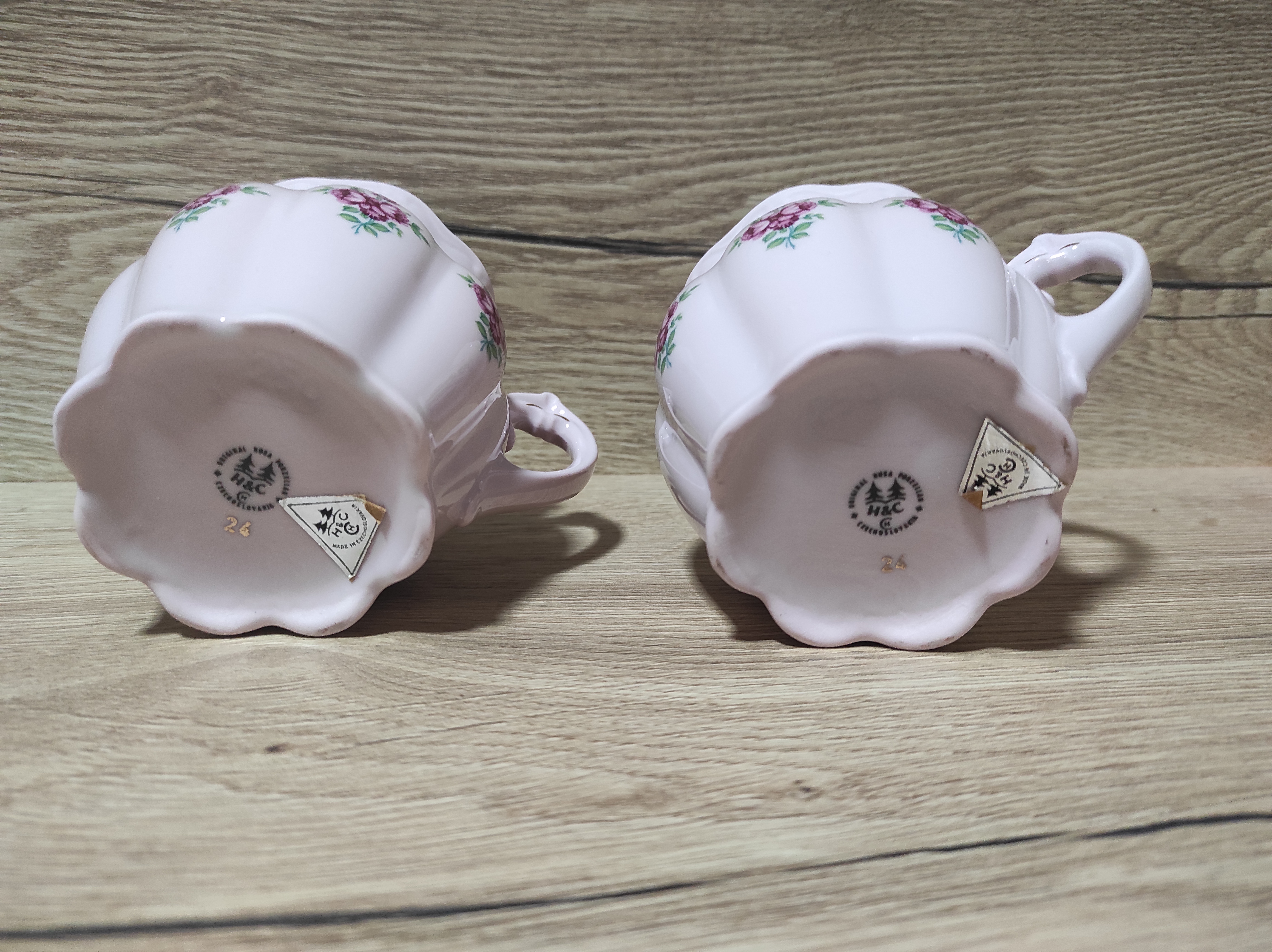 2x hrníček růžový porcelán 