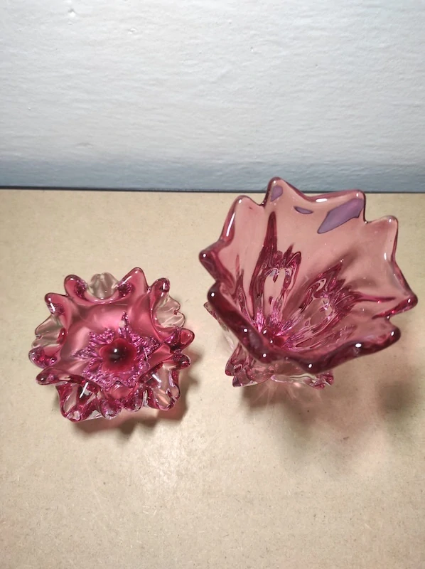 Váza a popelníček hutní sklo 