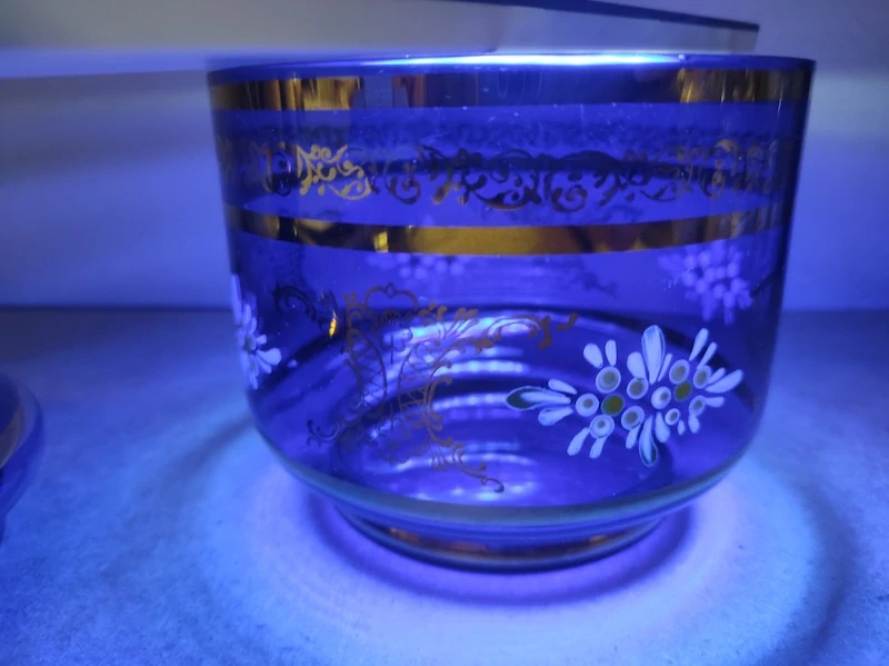 Skleněná dóza na bonbóny, cobalt 