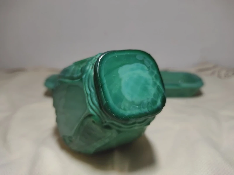 Flakon s miskou malachitové sklo 