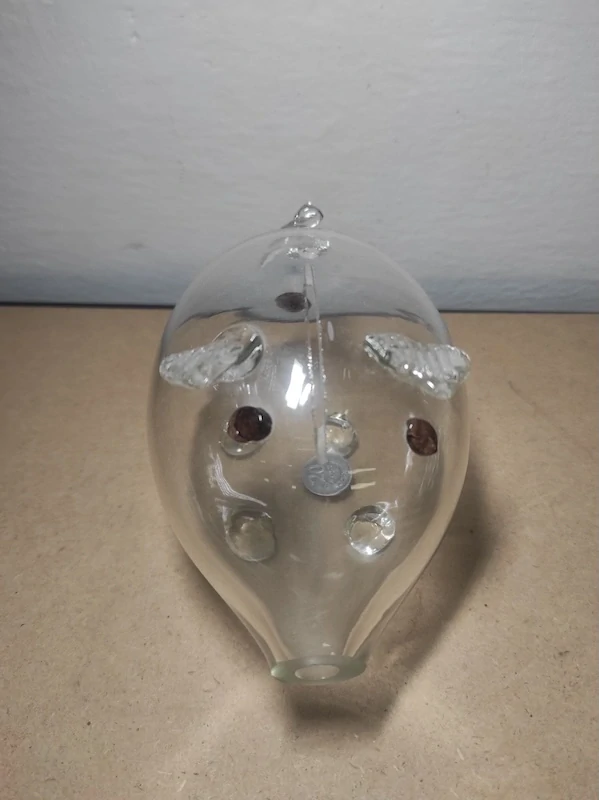 Skleněná pokladnička - prasátko 