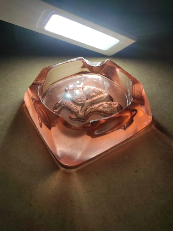 Popelník lisované sklo 