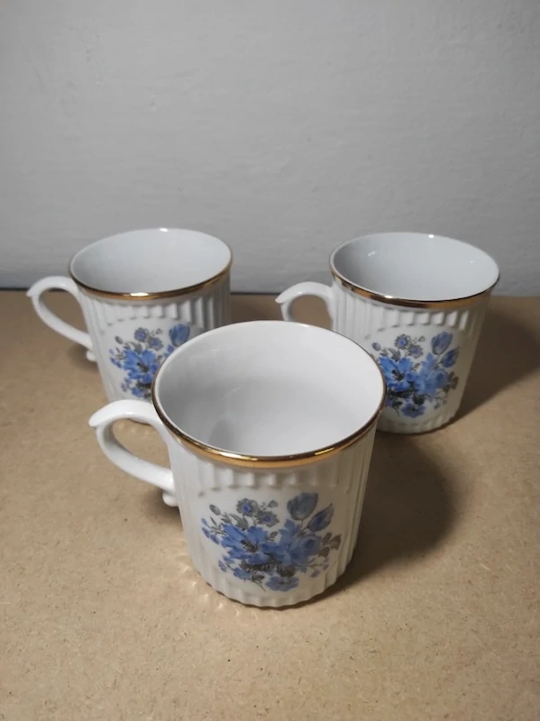 Retro hrničky dekor květy Dubí 