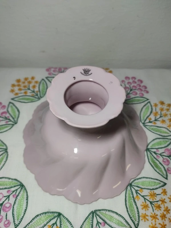 Miska na nožce růžový porcelán