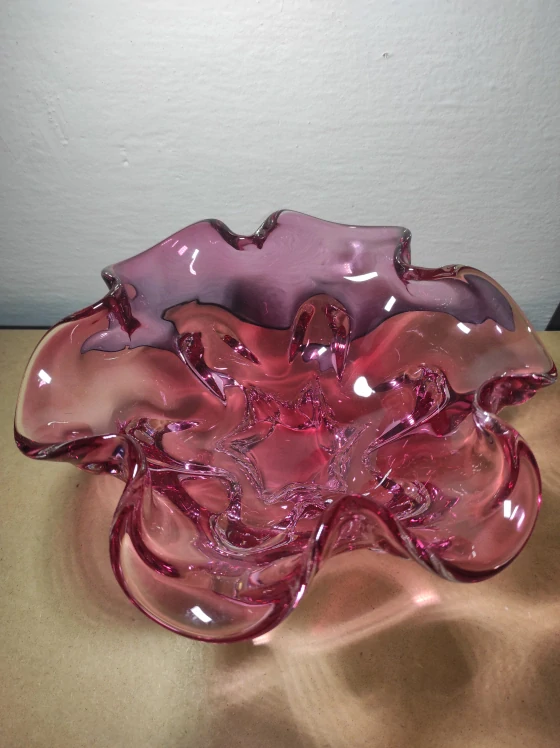 Krásná mísa hutní sklo Josef Hospodka