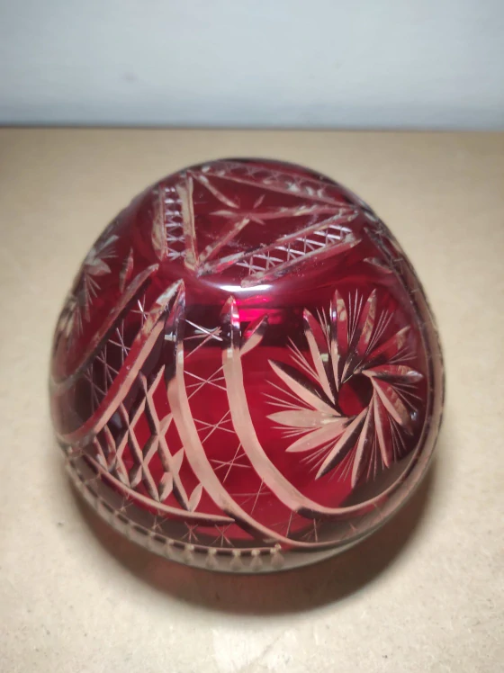 Dóza broušené sklo 