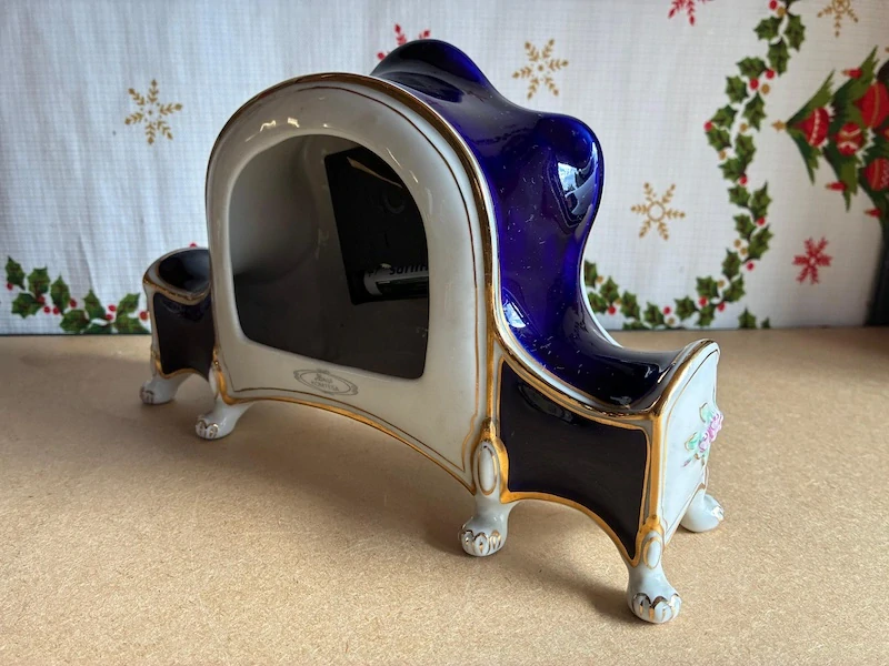 Kobaltové porcelánové hodiny Komtesa – Royal Dux