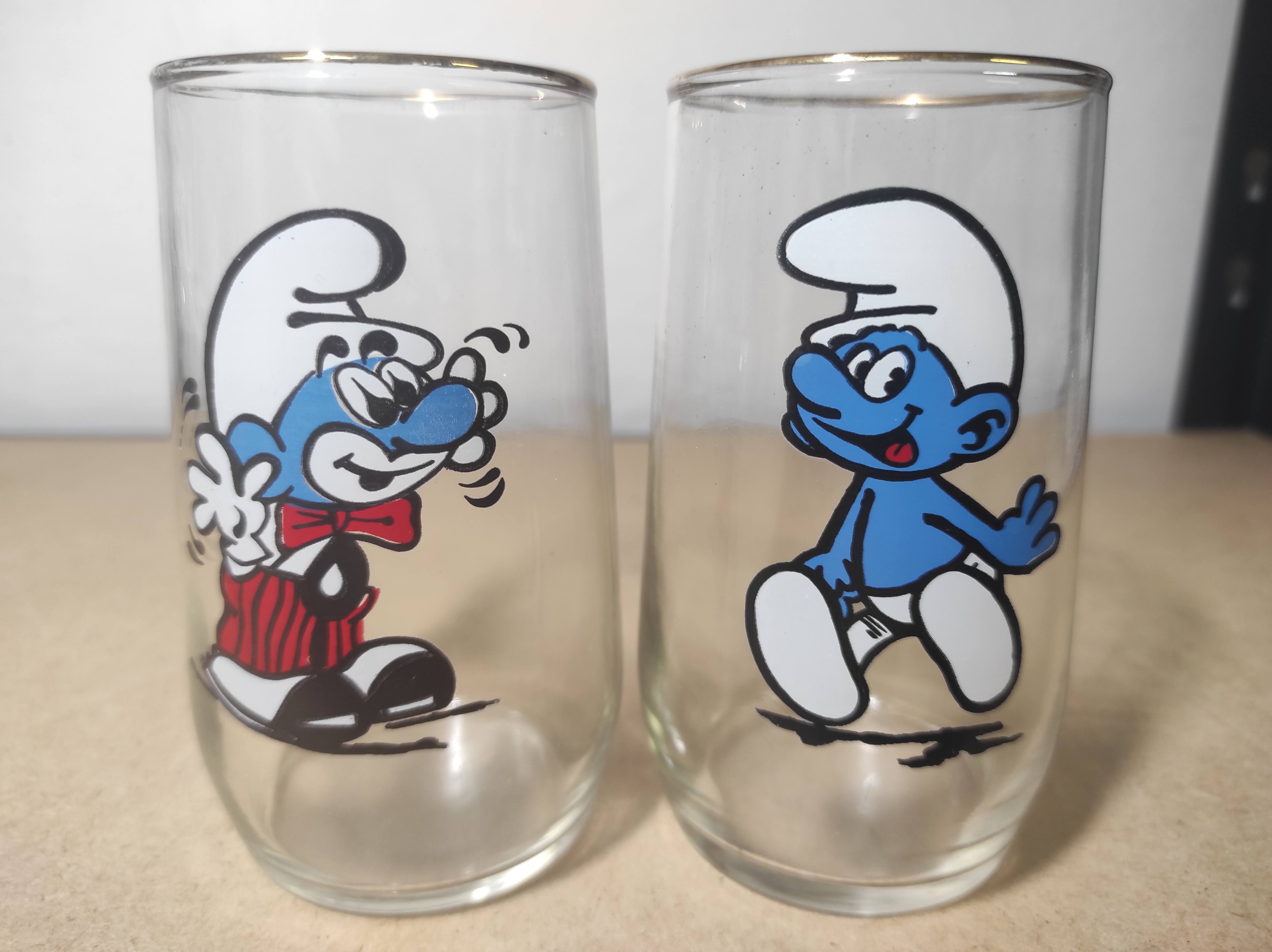 Retro dětské sklenice, Šmoulové