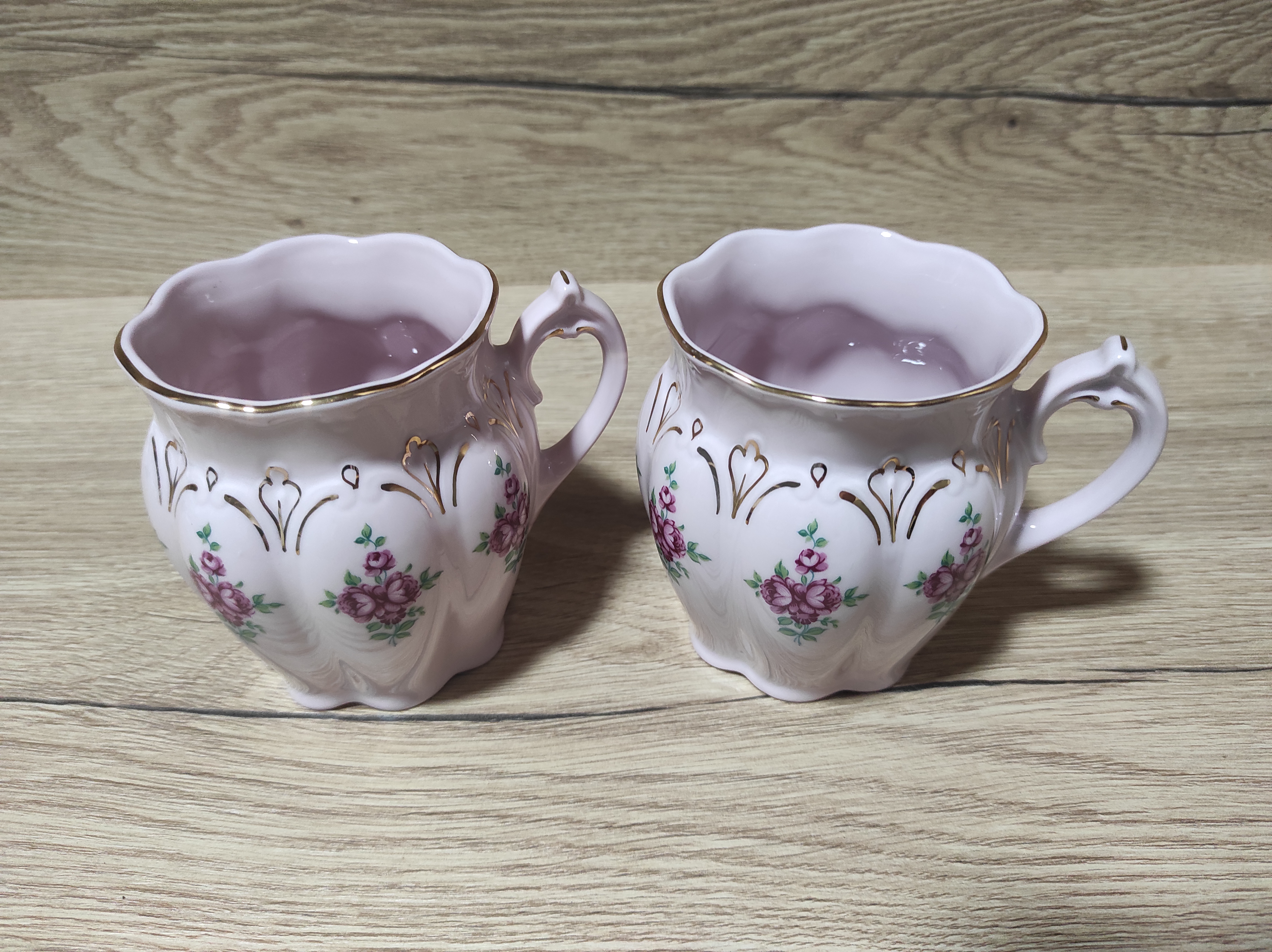2x hrníček růžový porcelán 