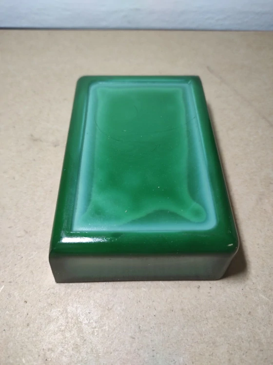 Dóza, šperkovnice malachitové sklo 