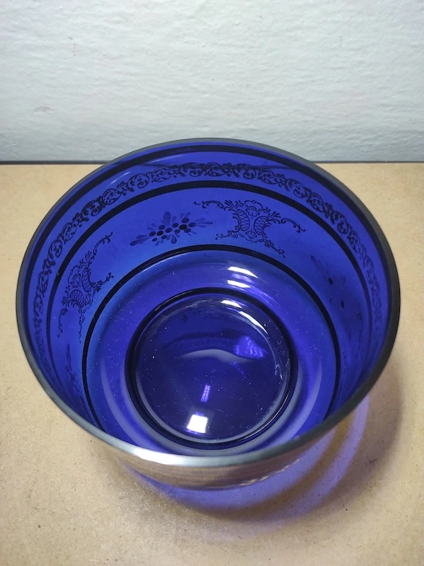 Skleněná dóza na bonbóny, cobalt 