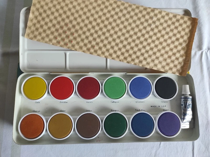 Retro vodové barvy Varia - Made in GDR