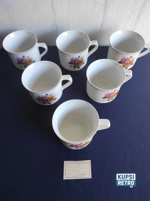 Retro hrnky sada 6 ks - nové