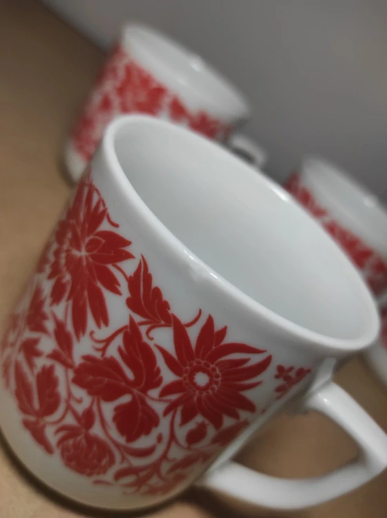 Retro hrníčky červený jetel 