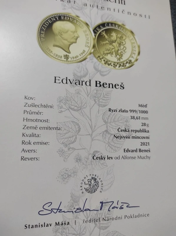 Pamětní mince - Edvard Beneš 