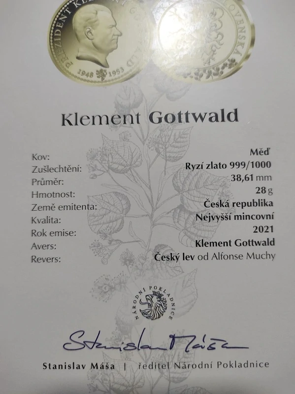 Pamětní mince - Klement Gottwald