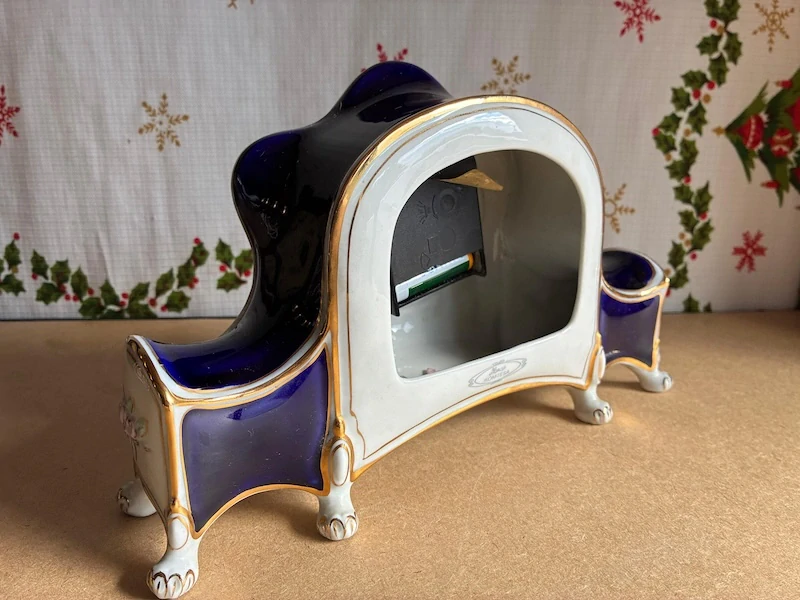 Kobaltové porcelánové hodiny Komtesa – Royal Dux
