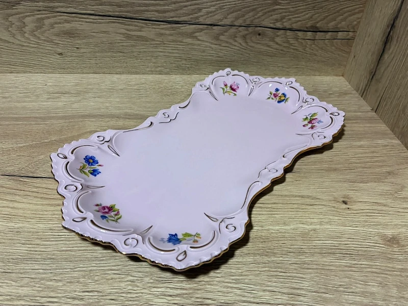Tác růžový porcelán H&C 