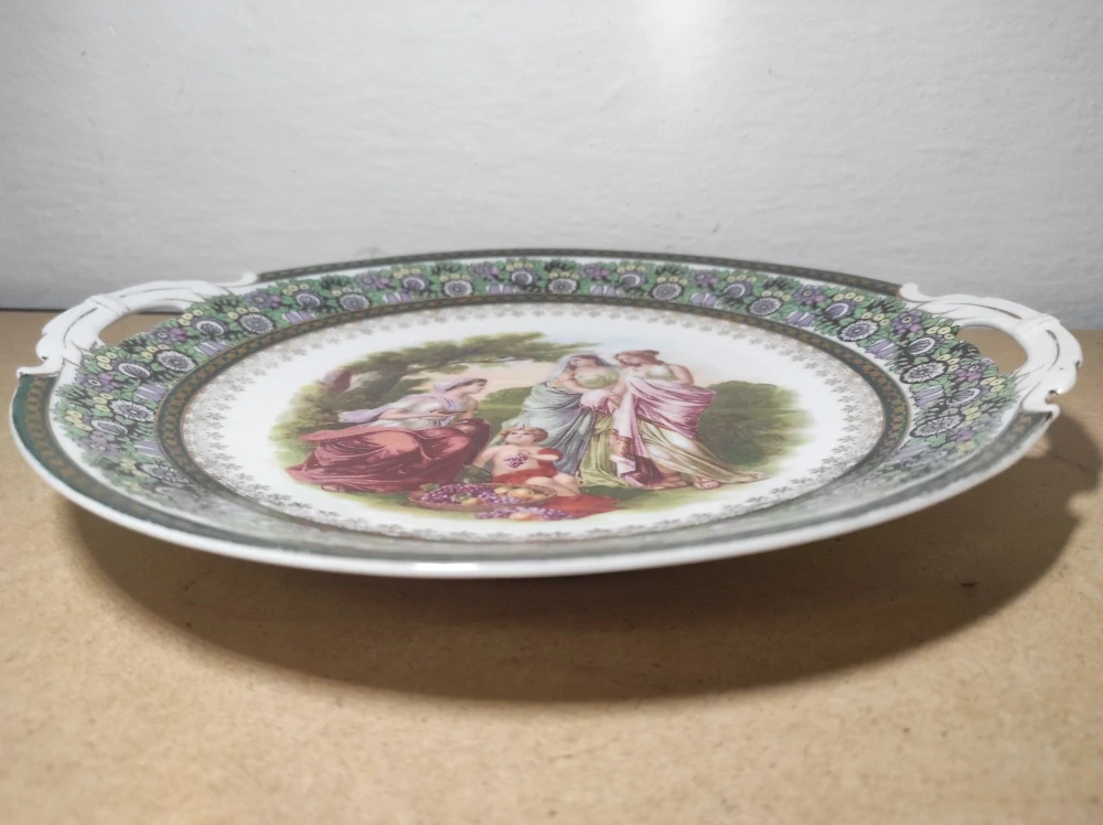 Starožitný porcelánový dekorativní talíř
