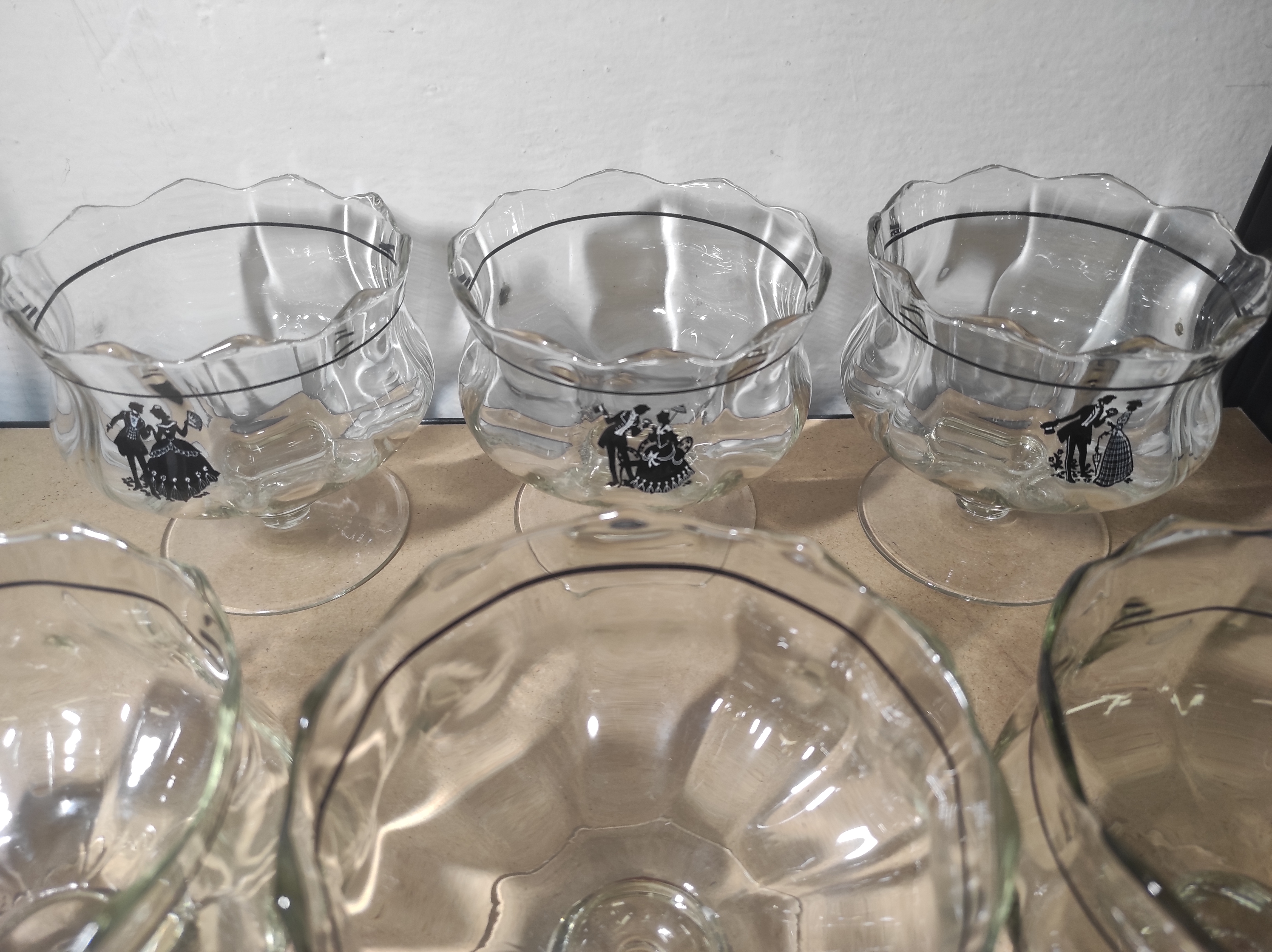 Retro skleněné poháry Rokoko 