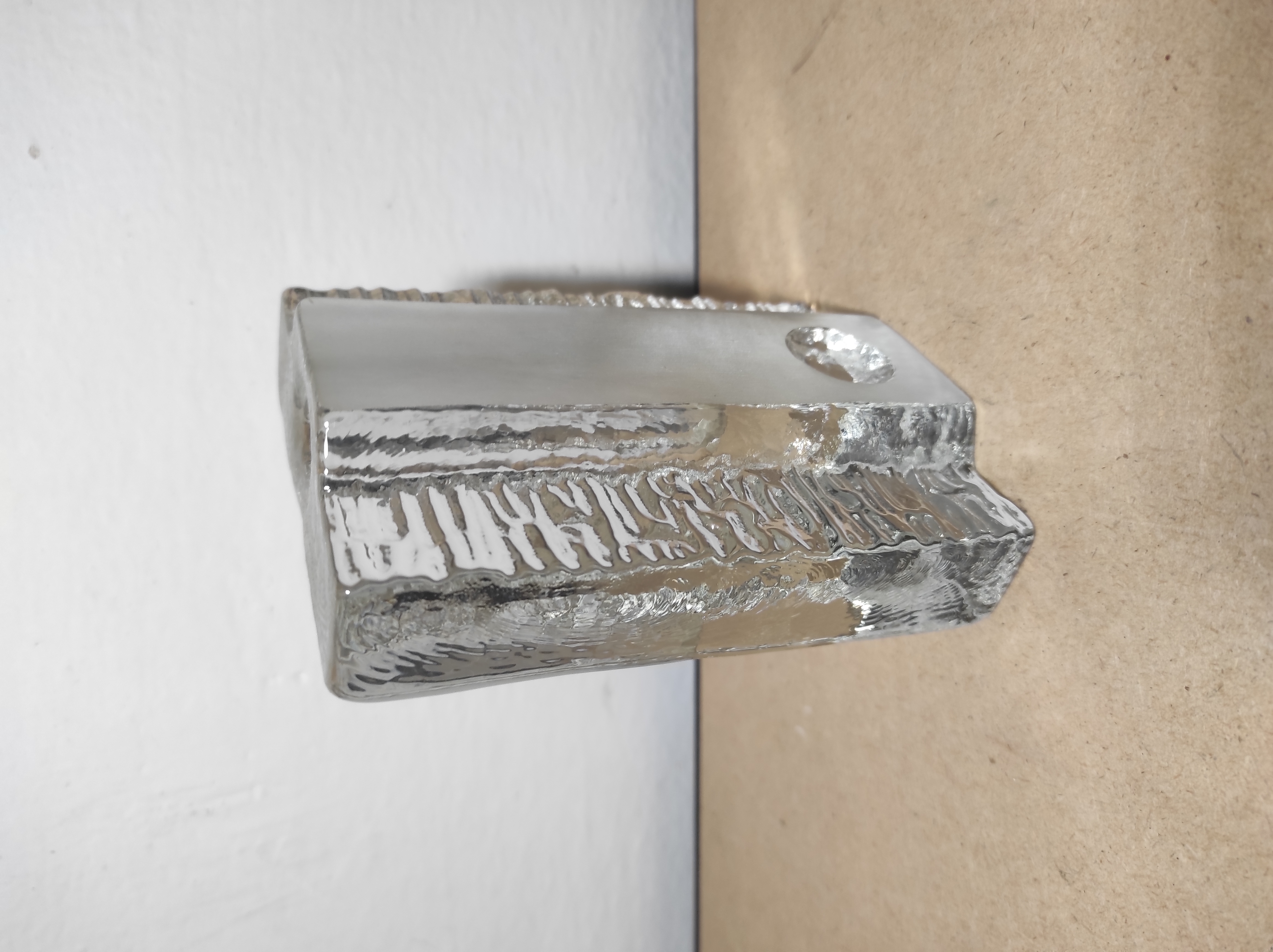 Retro skleněná designová váza Walther design 