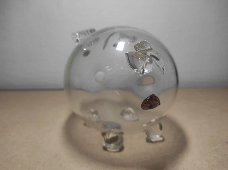 Skleněná pokladnička - prasátko 