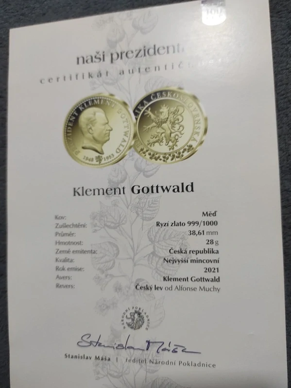 Pamětní mince - Klement Gottwald