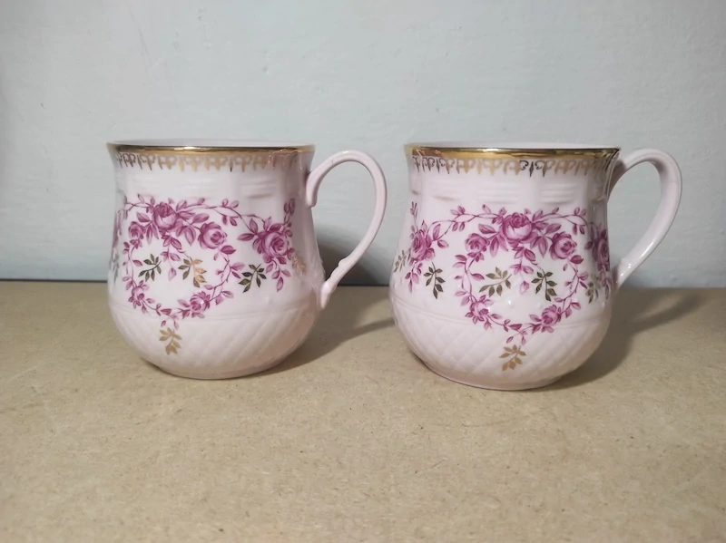 Růžový porcelán H&C - Hrníčky 