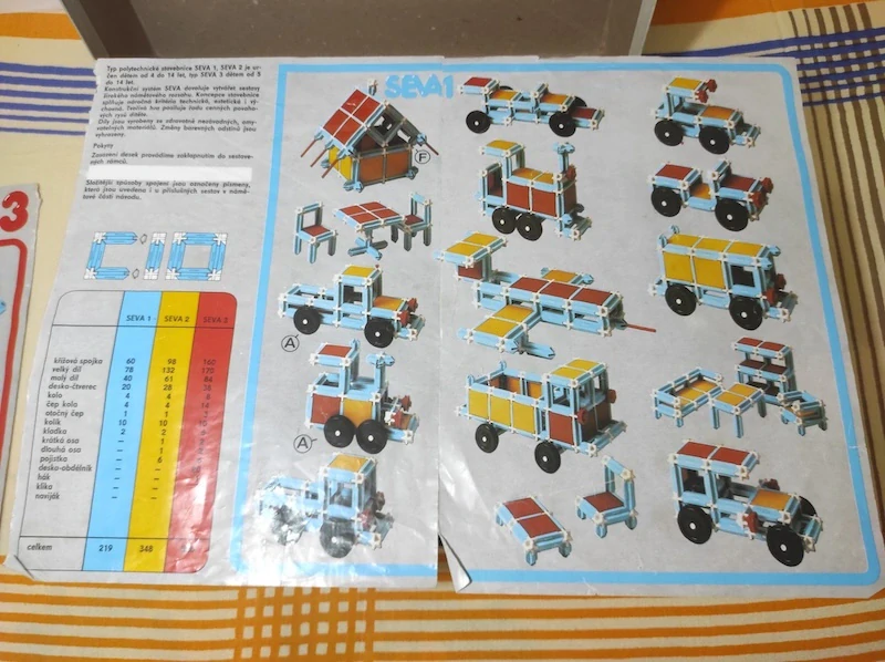Retro stavebnice SEVA 3 – polytechnická stavebnice